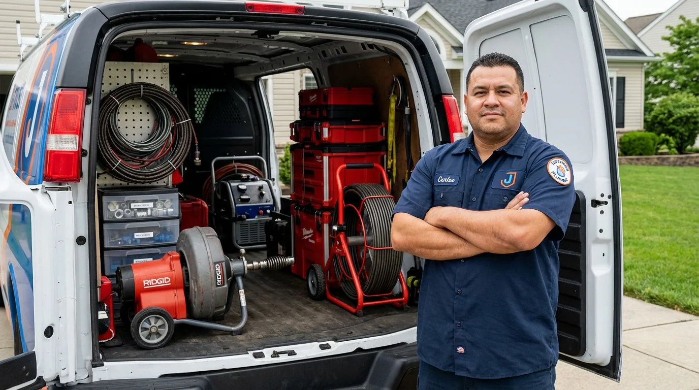 Professional drain cleaning equipment and Johns Plumbing LLC plumber in Jemez Pueblo