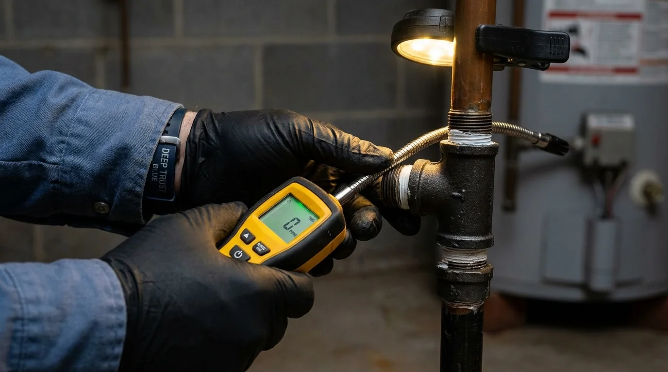 Gas leak detection with electronic sniffer by Johns Plumbing LLC in Jemez Pueblo